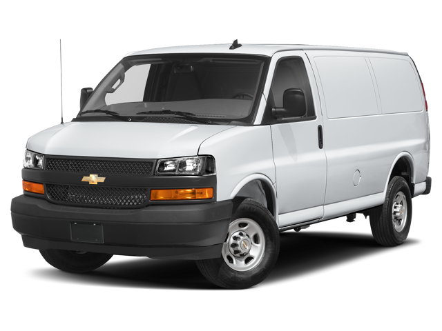 A White 2025 Chevrolet Express Cargo Van