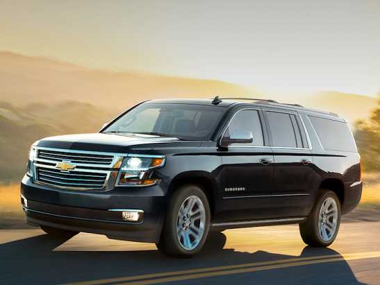 Chevrolet suburban running on road