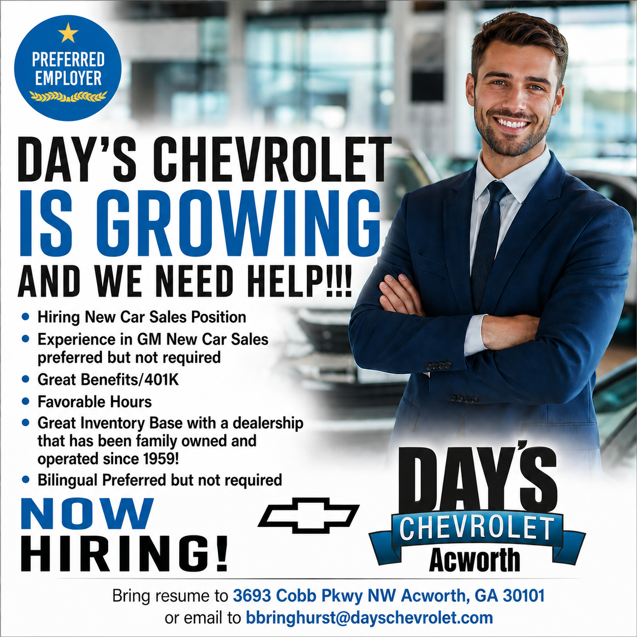 Day's Chevrolet New Car Sales
